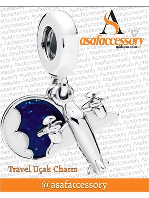 Travel Uçak Charm Gümüş Kaplama