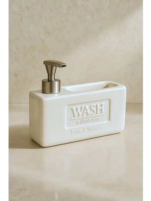 Kitchen Life Sueza Tezgah Üstü Sünger Hazneli Sıvı Sabunluk 750 ml  - Mutfak Banyo Evye Yanı Sabunluk Seti