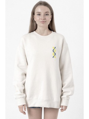 Tshirthane Sarı Lacivert Dna Beyaz Kadın 2ip Sweatshirt