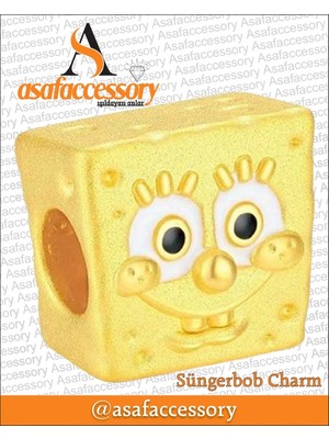 Süngerbob Charm Gümüş Kaplama