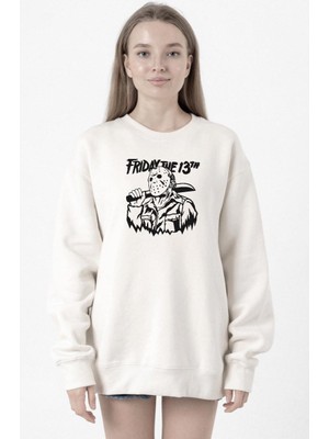 Tshirthane Friday The 13th Halloween Beyaz Kadın 2ip Sweatshirt