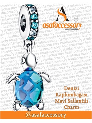 Mavi Kaplumbağa Charm Asafaccessory