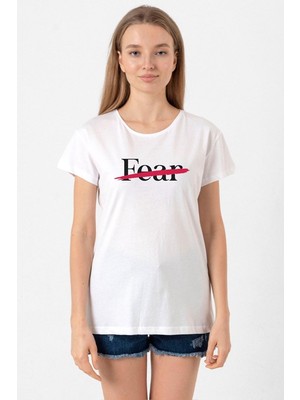 Rolling Quartz Fearless Beyaz Kadın Bisikletyaka Tshirt