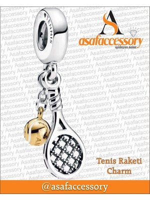Tenis Raketi Charm Gümüş Kaplama