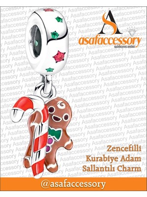 Zencefilli Kurabiye Adam Charm Gümüş
