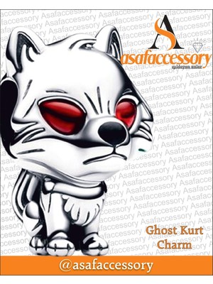 Asaf Accessory Ghost Kurt Charm / Gümüş Kaplama