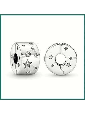 Asaf Accessory Yıldızlar ve Galaksi Klips Charm / Asafaccessory Gümüş