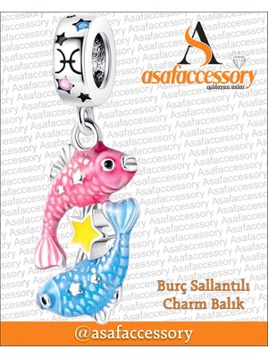 Asaf Accessory Balık Burcu Figür Charm Asafaccessory Mavi