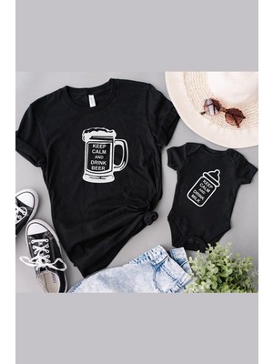Tshirthane Drink Beer & Milk Baba Oğul Kız TEK ÜRÜN FİYATIDIR KOMBİN YAPMAK İÇİN EN AZ 2 ADET SEPETE EKLEYİNİZ