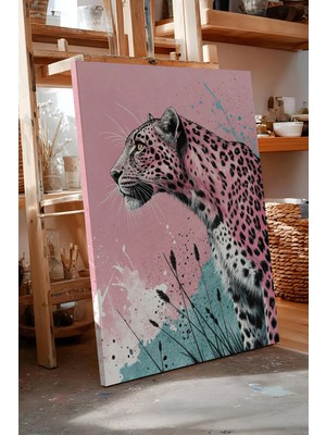 Zestia Kanvas Tablo Pembe Leopar – Modern Sanat Premium Seri No 113117