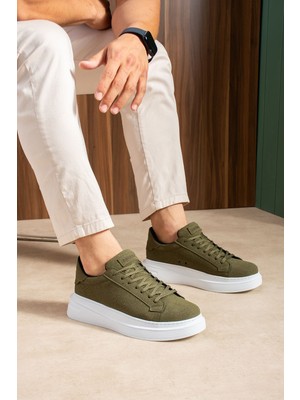 Zerenyus ZRC2623 - Yüksek Kalite Luxen Kalın Taban Süet Erkek Sneaker Haki