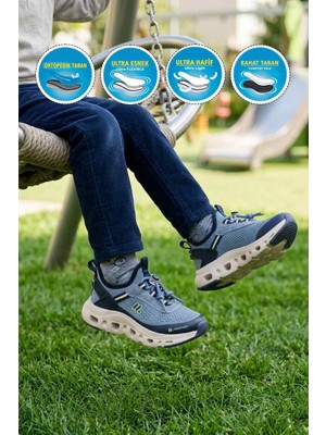 Minican BXZ001 F Indigo-Lacivert Geniş Kalıp Erkek Çocuk Spor Ayakkabı