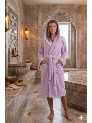 Embays Collection Kapüşonlu Bornoz ,bukle Bornoz, %100 Pamuklu ,hamam Sauna Bornoz Kadın / Unisex Bornoz