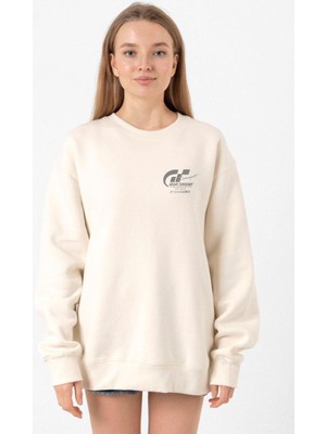Tshirthane Gran Turismo Concept Ekru Kadın 2ip Sweatshirt