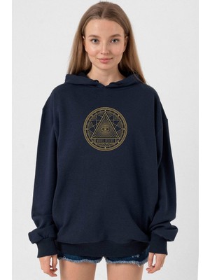 Tshirthane 3 Body Problem Magnus Institute Lacivert Kadın 3ip Kapşonlu