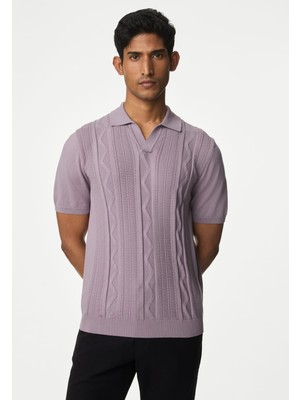 Marks & Spencer Kısa Kollu Örme Polo Yaka T-Shirt
