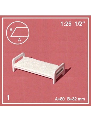 Schulcz 579001 1/25 Ölçek, Karyola-Tek Kişilik-Beyaz