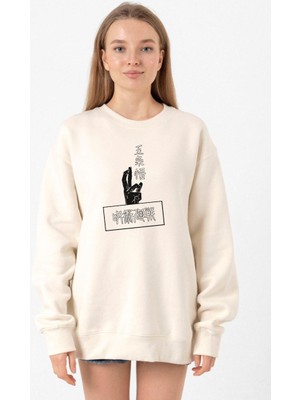 Tshirthane Jujutsu Kaisen Anime Gojo Satoru Ekru Kadın 2ip Sweatshirt