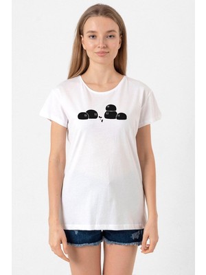 Clannad Anime Dango Daikazoku Beyaz Kadın Bisikletyaka Tshirt