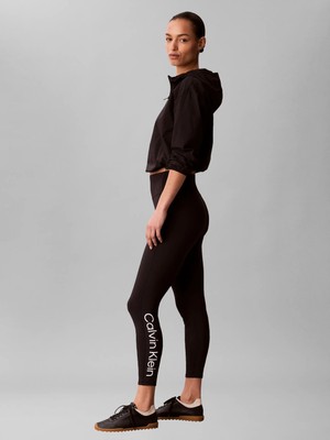 Calvin Klein Kadın / Kız Siyah Calvin Klein Icon Sport 7/8 Leggı, Ub1 Siyah Kadın Tayt