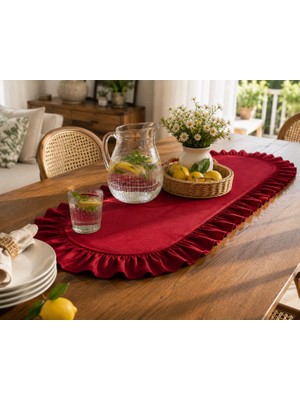 Şah Textile Design Sık Fırfırlı Pamuk Runner 40X110