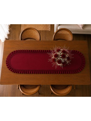 Şah Textile Design Sık Fırfırlı Pamuk Runner 40X110