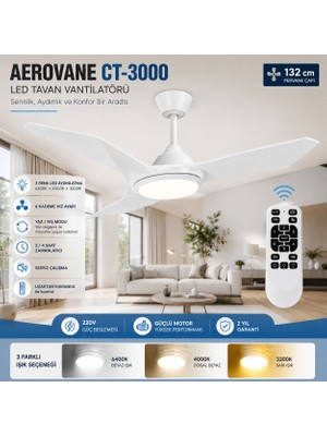 Cata CT-3000 LED Tavan Vantilatörü Uzaktan Kumandalı Yeni Kasa