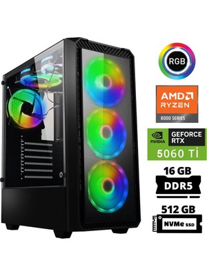 Xaser Delux X13 Ryzen 5 8400F 16GB Ddr5 Ram 512GB M.2 Nvme SSD 8gb RTX5060 Ti Oyuncu Tavsiye Sistem