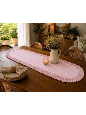 Şah Textile Design Sık Fırfırlı Pamuk Runner 40X110