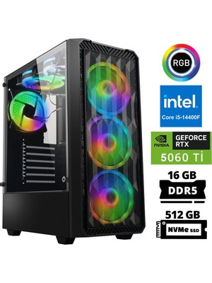 Xaser XSR950 I5 14400F 16GB Ddr5 Ram 512GB M.2 Nvme SSD 8gb RTX5060 Ti Oyuncu Tavsiye Sistem