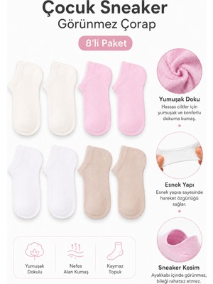 Tibo 8 Çift Kız Çocuk Yazlık Sneakers Görünmez Çorap
