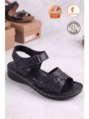 Albishoes Kadın Anne Sandalet Yumuşak Hafif Rahat Taban Anatomik Yazlık Kadın Sandalet Terlik