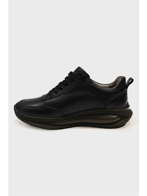 Morven  Erkek Siyah Mevsimlik Sneaker Deri Ayakkabı