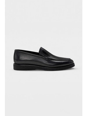 Morven  Erkek Siyah Classic Analin Loafer Kauçuk Taban Ayakkabı