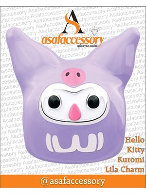 Asaf Accessory Kuromi Lila Charm / Gümüş Kaplama
