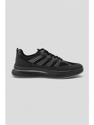 Morven  Erkek Siyah Mevsimlik Sneaker Deri Ayakkabı