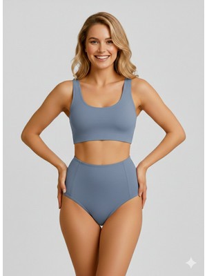 Sheviva Mavi Yüksek Bel Toparlayıcı Bikini Altı
