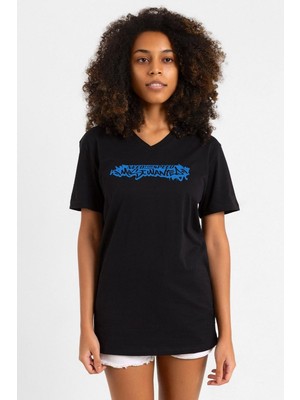 Need For Speed Most Wanted Siyah Kadın V Yaka Tshirt