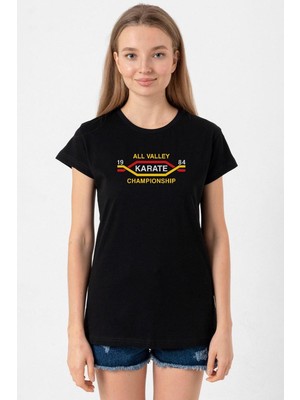 Cobra Kai All Valley Karate Championship 1984 Siyah Kadın Tshirt