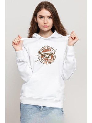 Tshirthane Indiana Jones Lao Che Air Freight Beyaz Kadın 3ip Kapşonlu Sweatshirt