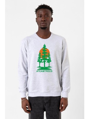 Tshirthane Mr Beast Team Trees Ekru Kadın 2ip Sweatshirt