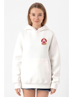 Tshirthane Top Gun Wingman Beyaz Kadın 3ip Kapşonlu Sweatshirt