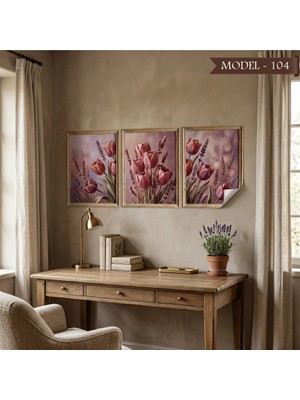 Akıllı Kağıt Statik Tutunma Özellikli Tablo - Poster Çiçek (Model- 104)