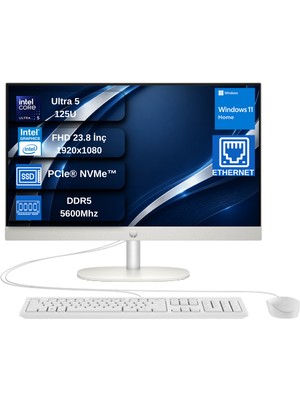 Hp Proone 240 G10 Intel® Core™ Ultra 5 125U  4.3ghz 16GB 512GB SSD Intel Graphics 23.8" Fhd 60hz Windows 11 Home All In One Bilgisayar HD36TKETDNG01