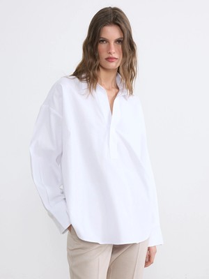 Lc Waikiki Yeni Sezon Gömlek Yaka Oversize Oxford Bluz