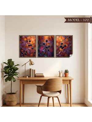 Akıllı Kağıt Statik Tutunma Özellikli Tablo - Poster Çiçek (Model- 102)