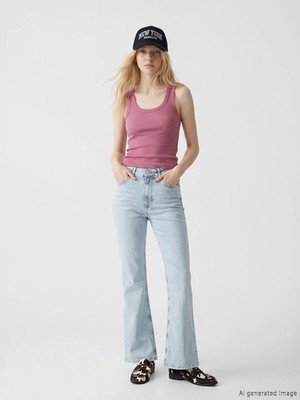 Lc Waikiki Yeni Sezon Yüksek Bel Flare Kadın Jean Pantolon