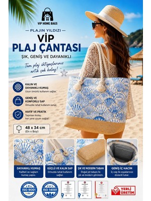 Nelson Plaj Çantası Vip Çanta El ve Omuz Çantası Piknik Çantası-Istiridye