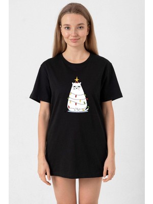 Grumpy Christmas Siyah Kadın Oversize Tshirt