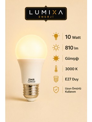 ZMR Lumıxa 10 Watt 810 Lm Günışığı Renk Ampul